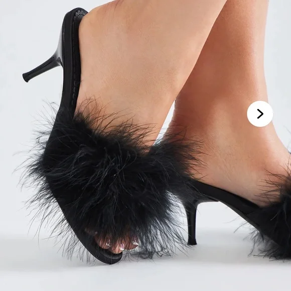 Fluffy Feather Kitten Heels - Picture 3 of 5